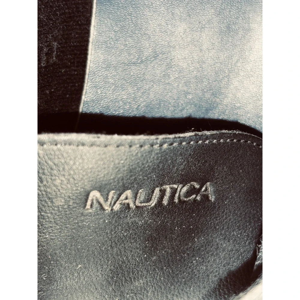 Nautica Boat Shoe Mens 12 Nueltin Loafer Lace Casual Vegan Leather Moccasins EUC